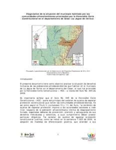 Diagnóstico de la situación del municipio habitado por las comunidades afrocolombianas priorizadas por la Honorable Corte Constitucional en el departamento de Cesar (La Jagua de Ibiríco) Procesado y georeferenciado po