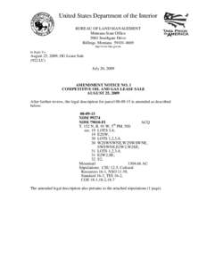 United States Department of the Interior BUREAU OF LAND MANAGEMENT Montana State Office 5001 Southgate Drive Billings, Montana[removed]http://www.blm.gov/mt