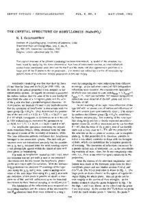 Condensed matter physics / Diffraction / Protein structure / X-ray crystallography / Crystal structure / Tetrahedron / Symmetry / Cartesian coordinate system / Beryllonite / Chemistry / Geometry / Crystallography