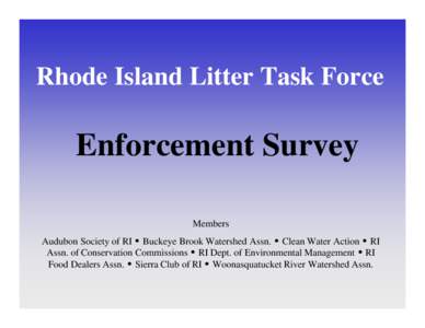 Rhode Island Litter Task Force Enforcement Survey