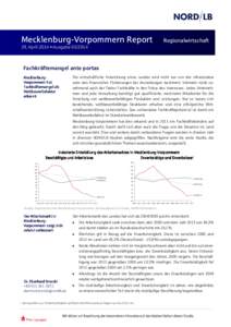 Mecklenburg-Vorpommern Report  Regionalwirtschaft 29. April 2014 • Ausgabe