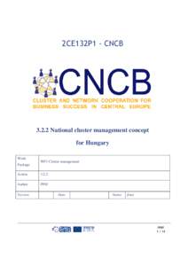 2CE132P1 - CNCB[removed]National cluster management concept for Hungary Work Package