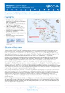 Visayas / Geography of the Philippines / Tacloban / Daniel Z. Romualdez Airport / Office for the Coordination of Humanitarian Affairs / Emergency management / Bohol / UNDAC-United Nations Disaster Assessment & Coordination / Visayan Islands / Leyte / Regions of the Philippines