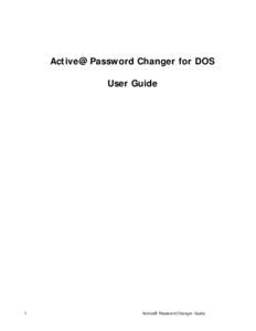 Active@ Password Changer for DOS User Guide 1  Active@ Password Changer Guide