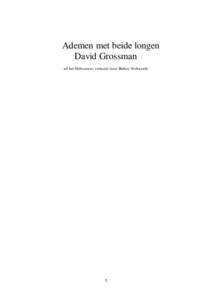Ademen met beide longen David Grossman uit het Hebreeuws vertaald door Ruben Verhasselt 1