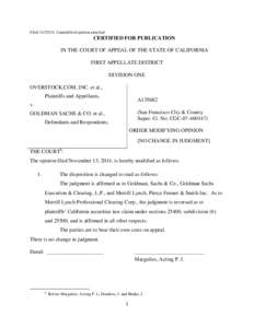 Filed[removed]Unmodified opinion attached  CERTIFIED FOR PUBLICATION IN THE COURT OF APPEAL OF THE STATE OF CALIFORNIA FIRST APPELLATE DISTRICT DIVISION ONE