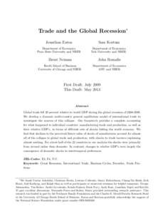 Trade and the Global Recession∗ Jonathan Eaton Sam Kortum  Department of Economics