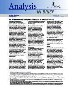 Analysis  IN BRIEF Volume 13, Number 1 February 2013