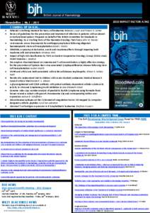 eNewsletter | No.1 | [removed]IMPACT FACTOR: 4.942 COMING UP IN BJH... 
