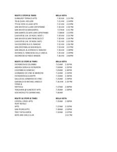    ROUTE 3 STOPS & TIMES  SUNBURST TERRACE APTS  7th & QUAIL HOLLOW  7TH & VISTA VILLAGE APTS 