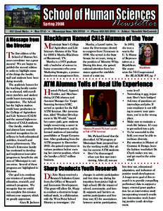 School of HumanNewsletter Sciences Spring[removed]Lloyd Ricks • Box 9745 • Mississippi State, MS 39762 • Phone[removed] • Editor: Meredith McCormick