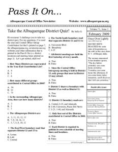 Pass It On... Albuquerque Central Office Newsletter Website: www.albuquerqueaa.org  Take the Albuquerque District Quiz!