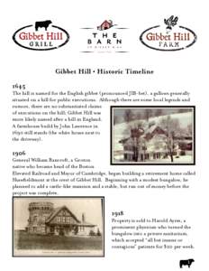 Gibbet Hill / University of Warwick / Groton /  Massachusetts / Bungalow / Gibbeting / Gib