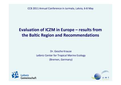 Evaluation of Integrated Coastal Zone Management (ICZM) in the Baltic Sea Area