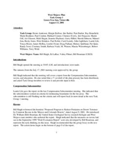 West Mojave Plan Task Group 1 Green Tree Inn, Victorville August 13, 2001 Attendees Task Group: Ileene Anderson, Margie Balfour, Jim Barber, Pam Barber, Ray Bransfield,