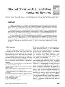 Physical oceanography / Climatology / Climate / El Niño-Southern Oscillation / La Niña / Tropical cyclone / North Atlantic tropical cyclone / Pacific hurricane season / Atlantic Equatorial mode / Atmospheric sciences / Meteorology / Tropical meteorology