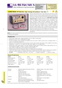 LUMETRONICS  Custom built Test Equipment Photometr y Safety & Compliance Physical & Material