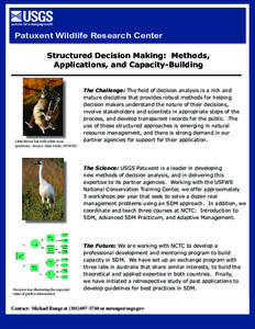 Patuxent Wildlife Research Center Structured Decision Making: Methods, Applications, and Capacity-Building Little brown bat with white-nose syndrome. Source: Alan Hicks, NYSDEC.