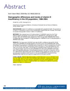 Microsoft Word - 652_ABSTRACT_2009_ArchIntMed_Vitamin D insufficiency in US.doc