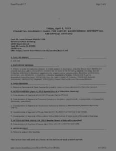 Financial Oversight Panel for East St. Louis School District #189 - Special Meeting Agenda: April 5, 2013