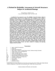 A Method for Reliability Assessment of Aircraft Structures Subject to Accidental Damage