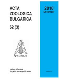 [removed]December[removed]ACTA ZOOLOGICA BULGARICA