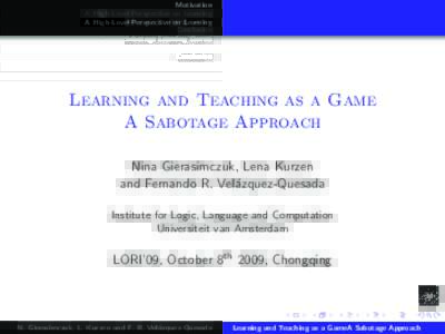 Learning and Teaching as a Game A Sabotage Approach