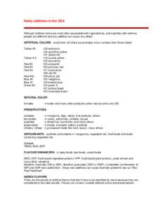 Food industry / Azo dyes / Food colorings / Sodium compounds / Food science / Hyperactivity / Antioxidant / Azorubine / E number / Food and drink / Chemistry / Food additives