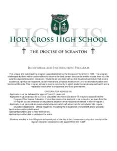 HC HS  Holy Cross High School The Diocese of Scranton  Individualized Instruction Program