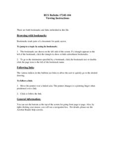 RUS Bulletin 1724E-104 Viewing Instructions There are both bookmarks and links imbedded in this file.  Browsing with bookmarks