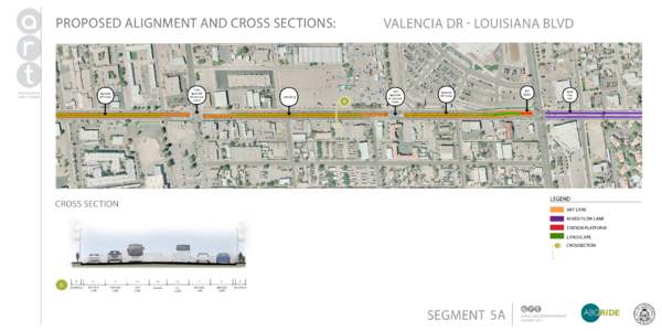 PROPOSED ALIGNMENT AND CROSS SECTIONS:  ALBUQUERQUE RAPID TRANSIT  Dedicated