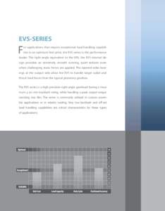 EVS-SERIES  F or applications that require exceptional load handling capabilities in an optimum foot print, the EVS series is the performance