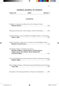 141  GEORGIA JOURNAL OF SCIENCE Volume[removed]