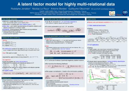 A latent factor model for highly multi-relational data † ◦  ?