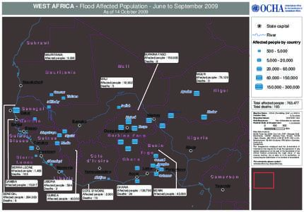 WEST AFRICA - Flood Affected Population - June to September 2009 A l 2009 geria As of 14 October  Lib ya