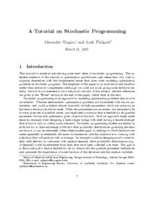 Applied mathematics / Control theory / Dynamic programming / Robust optimization / Stochastic programming / Markov decision process / Linear programming / Optimal control / Spectral theory of ordinary differential equations / Operations research / Mathematical optimization / Systems theory