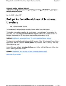 Open Travel Alliance / Dayton International Airport / Southwest Airlines / US Airways / Airline / American Airlines / Dayton /  Ohio / United Airlines / Alaska Airlines / Aviation / Transport / Star Alliance