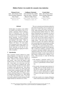 Hidden Markov tree models for semantic class induction ´ Edouard Grave Inria - Sierra Project-Team ´