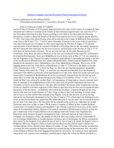 Southern Campaign American Revolution Pension Statements & Rosters Pension Application of Joel Leftwich S8830 VA Transcribed and annotated by C. Leon Harris. Revised 17 June[removed]State of Virginia & County of Campbell O