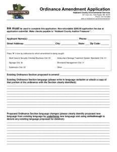 Ordinance Amendment Application  Hubbard County Environmental Services 301 Court Ave., Park Rapids, MNPhone: www.co.hubbard.mn.us/environmental.htm