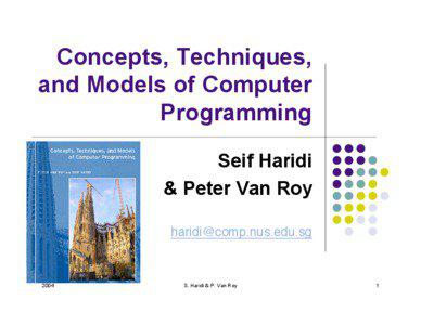 Computer programming / Oz / Concepts /  Techniques /  and Models of Computer Programming / Object-oriented programming / Abstraction / Functional programming / Concurrent computing / Dataflow programming / Software engineering / Programming paradigms / Computing