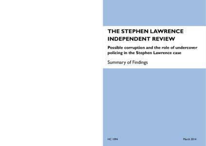 The Stephen Lawrence Independent Review - Summary