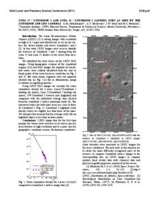 42nd Lunar and Planetary Science Conference[removed]pdf LUNA 17 / LUNOKHOD 1 AND LUNA 21 / LUNOKHOD 2 LANDING SITES AS SEEN BY THE LUNOKHOD AND LRO CAMERAS. A.M. Abdrakhimov1 , A.T. Basilevsky1, J.W. Head2 and M.S. 