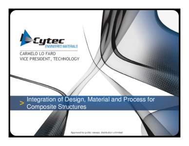 CARMELO LO FARO VICE PRESIDENT, TECHNOLOGY Integration of Design, Material and Process for Composite Structures