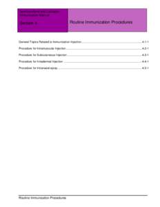 Newfoundland and Labrador Immunization Manual Section 4  Routine Immunization Procedures