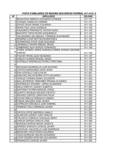 VISITA FAMILIARES DE MAXIMA SEGURIDAD NORMAL A11-A12/ 6 MAYO Nº 