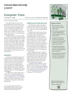 Evergreen Trees Fact Sheet No.	[removed]Gardening Series| Trees and Shrubs  by R.A. Cox and J.E. Klett*