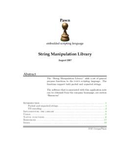 Pawn  embedded scripting language String Manipulation Library August 2007