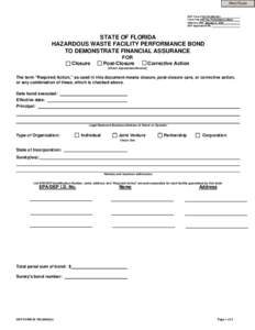 HAZARDOUS WASTE FACILITY PERFORMANCE BOND TO DEMONSTRATE FINANCIAL ASSURANCE[removed]Forms - Waste Management - Florida DEP - [730_4i.pdf]