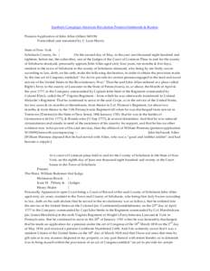 Southern Campaign American Revolution Pension Statements & Rosters Pension Application of John Allan (Allen) S45196 Transcribed and annotated by C. Leon Harris State of New York } Schoharie County, Ss: }